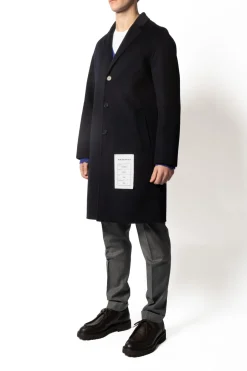 Amaranto Cappotto Blu Uomo Monopetto Slim