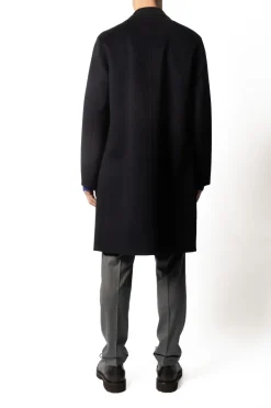 Amaranto Cappotto Blu Uomo Monopetto Slim