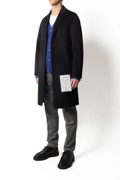 Amaranto Cappotto Blu Uomo Monopetto Slim