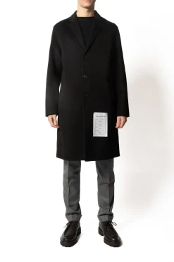 Amaranto Cappotto Nero Uomo Monopetto Slim