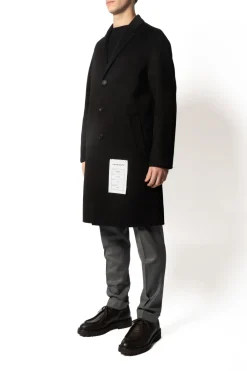 Amaranto Cappotto Nero Uomo Monopetto Slim