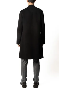 Amaranto Cappotto Nero Uomo Monopetto Slim