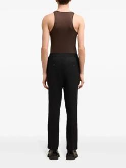 Ami Paris Pantaloni Nero Uomo Vita Elasticizzata