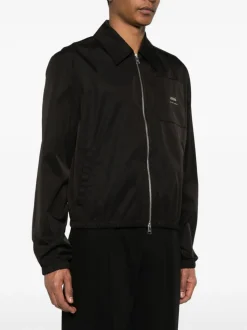 Ami Paris Uomo Giubbotto Nero Stampa Logo