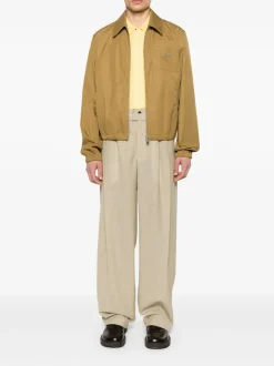 Ami Paris Uomo Giubbotto Marrone Stampa Logo