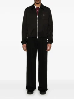 Ami Paris Uomo Giubbotto Nero Stampa Logo