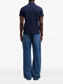 Ami Paris Uomo Polo Blu Ricamo Cuore