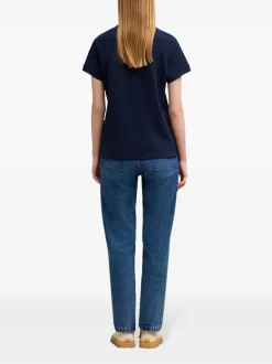 Ami Paris Uomo Polo Blu Ricamo Cuore