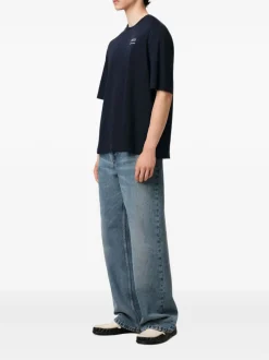 Ami Paris Uomo T-shirt Blu Stampa Logo