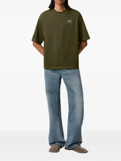 Ami Paris Uomo T-shirt Verde Stampa Logo