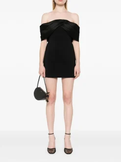 Anine Bing Abito Nero Donna Off Shoulder