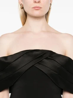 Anine Bing Abito Nero Donna Off Shoulder