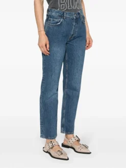 Anine Bing Jeans Azzurro Donna Effetto Stropicciato
