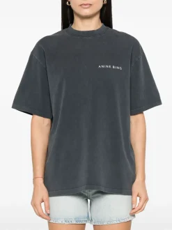 Anine Bing T-shirt Nero Donna Stampa Logo