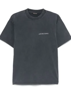 Anine Bing T-shirt Nero Donna Stampa Logo