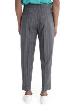 Berwich Pantalone Grigio Uomo Gessato Chiaia