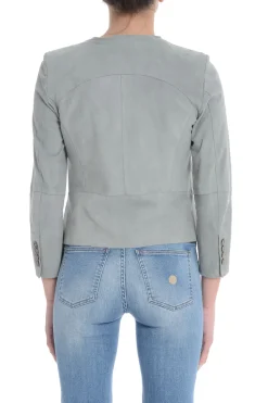 Bully Giacca Grigio Donna Pelle Scamosciata