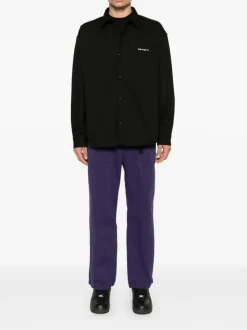 Carhartt Camicia Nero Uomo Ricamo Logo