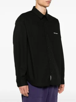 Carhartt Camicia Nero Uomo Ricamo Logo