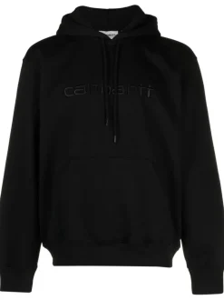 Carhartt Felpa Nero Ricamo Logo