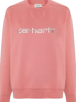 Carhartt Felpa Rosa Donna Ricamo Logo