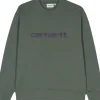 Carhartt Felpa Verde Donna Ricamo Logo