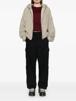 Carhartt Pantalone Nero Donna Cargo Gamba Ampia