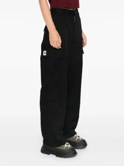 Carhartt Pantalone Nero Donna Cargo Gamba Ampia