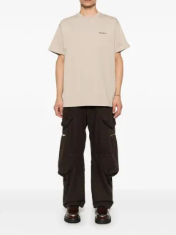 Carhartt T-shirt Beige Uomo Ricamo Logo