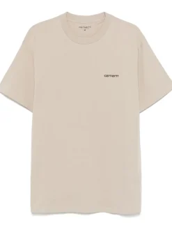 Carhartt T-shirt Beige Uomo Ricamo Logo