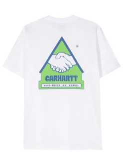 Carhartt T-shirt Bianco Uomo Stampa Posteriore Mani
