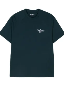 Carhartt T-shirt Blu Donna Logo Signature