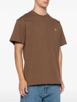 Carhartt T-shirt Marrone Uomo Micro Ricamo Logo