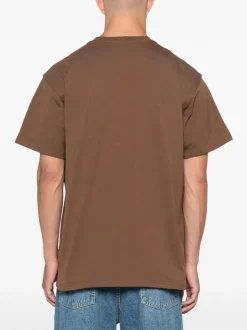Carhartt T-shirt Marrone Uomo Micro Ricamo Logo