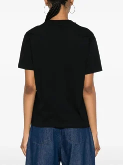 Carhartt T-shirt Nero Donna Ricamo Logo