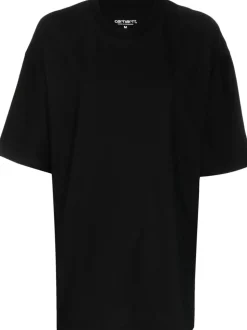 Carhartt T-shirt Nero Uomo Patch sul Fondo