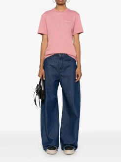 Carhartt T-shirt Rosa Donna Ricamo Logo