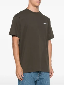 Carhartt T-shirt Verde Uomo Ricamo Logo