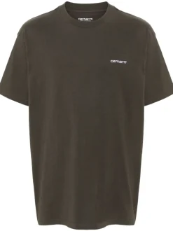 Carhartt T-shirt Verde Uomo Ricamo Logo
