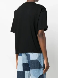 Carhartt Wip Donna T-shirt Nero Micro Logo Ricamato