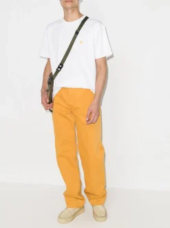 Carhartt Wip T-shirt Bianco Uomo Ricamo Lettera C