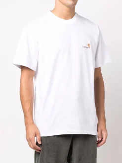 Carhartt Wip T-shirt Bianco Uomo Ricamo Logo