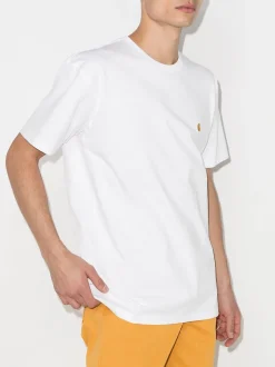 Carhartt Wip T-shirt Bianco Uomo Ricamo Lettera C