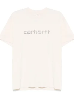 Carhartt Wip T-shirt Bianco Uomo Logo Strass