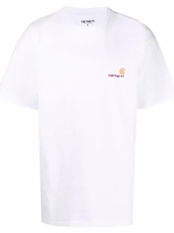 Carhartt Wip T-shirt Bianco Uomo Ricamo Logo
