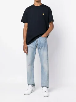 Carhartt Wip T-shirt Blu Uomo Ricamo Lettera C