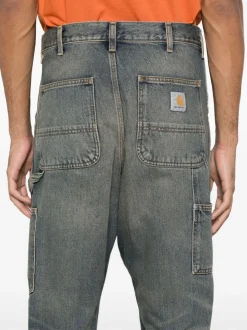 Carhartt Wip Uomo Jeans Blu Double Knee