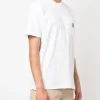 Carhartt Wip Uomo T-shirt Bianco Tasca Patch Logo