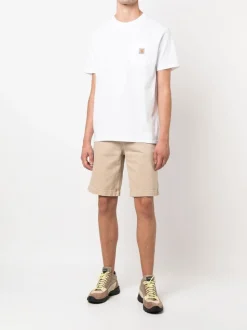 Carhartt Wip Uomo T-shirt Bianco Tasca Patch Logo