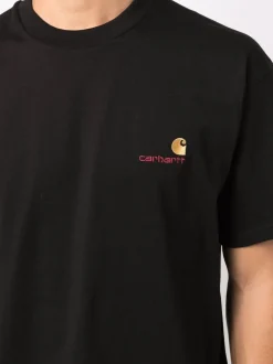 Carhartt Wip Uomo T-shirt Nero Ricamo Logo